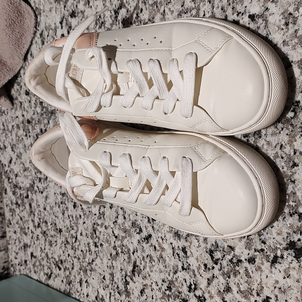 J CREW white tennis shoes SZ 8